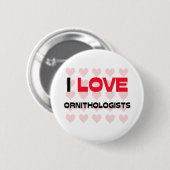 BADGE ROND 5 CM J'AIME DES ORNITHOLOGISTES (Devant & derrière)