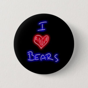 Badge Rond 5 Cm j'aime des ours