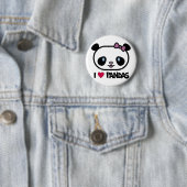 Badge Rond 5 Cm J'aime des pandas (En situation)