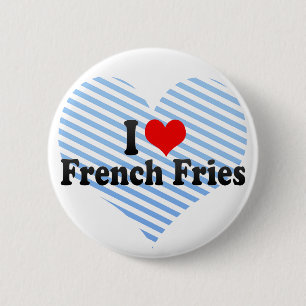 Badge Rond 5 Cm J'aime des pommes frites