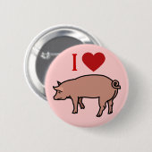 BADGE ROND 5 CM J'AIME DES PORCS (Devant & derrière)