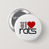 Badge Rond 5 Cm J'aime des rats (Devant & derrière)