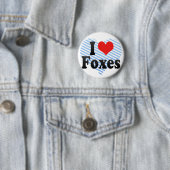 Badge Rond 5 Cm J'aime des renards (En situation)