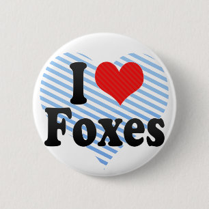 Badge Rond 5 Cm J'aime des renards