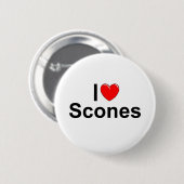 Badge Rond 5 Cm J'aime des scones (de coeur) (Devant & derrière)