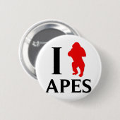 Badge Rond 5 Cm J'aime des singes (Devant & derrière)