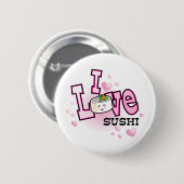 Badge Rond 5 Cm J'aime des sushi (Devant & derrière)