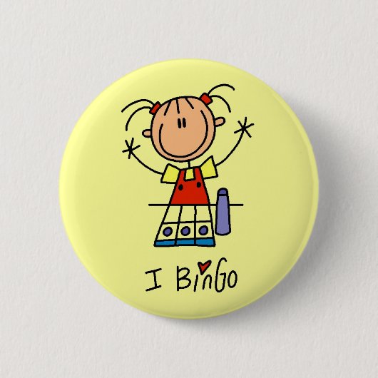 Badge Rond 5 Cm J'aime des T-shirts et des cadeaux de bingo-test (Devant)