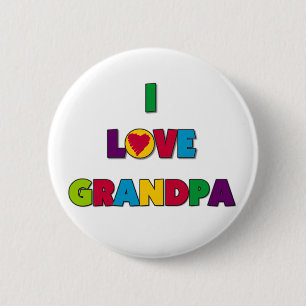 Badge Rond 5 Cm J'aime des T-shirts et des cadeaux de grand-papa