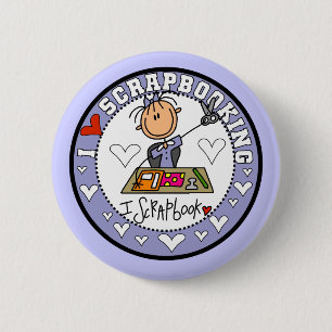 Badge Rond 5 Cm J'aime des T-shirts et des cadeaux de Scrapbooking