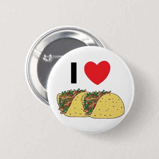 Badge Rond 5 Cm J'aime des tacos (Devant & derrière)