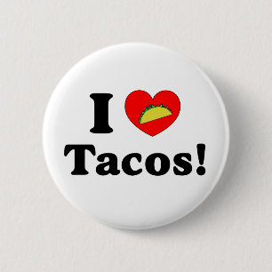 Badge Rond 5 Cm J'aime des tacos