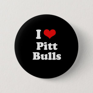 Badge Rond 5 Cm J'aime des taureaux de Pitt