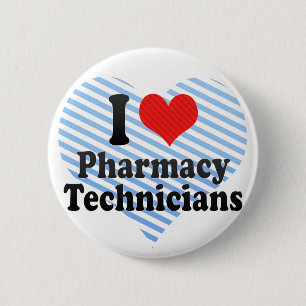 Badge Rond 5 Cm J'aime des techniciens de pharmacie