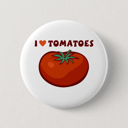 Badge Rond 5 Cm J'aime des tomates (Devant)