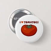 Badge Rond 5 Cm J'aime des tomates (Devant & derrière)