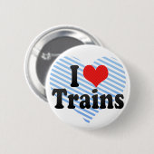 Badge Rond 5 Cm J'aime des trains (Devant & derrière)