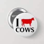 Badge Rond 5 Cm J'aime des vaches (Devant & derrière)