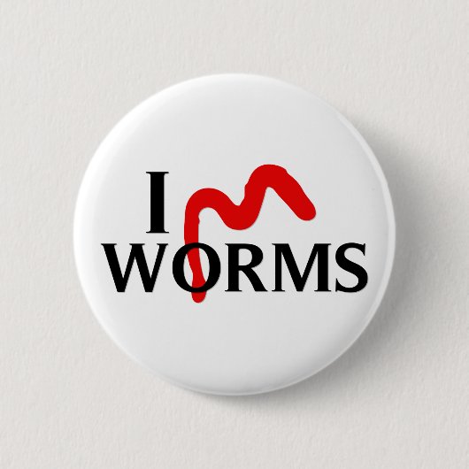 Badge Rond 5 Cm J'aime des vers (Devant)
