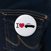 Badge Rond 5 Cm J'aime Deux Chevaux Old Timer Car
