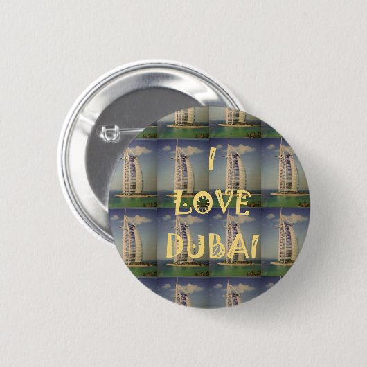 Badge Rond 5 Cm J'aime Dubaï (Devant & derrière)