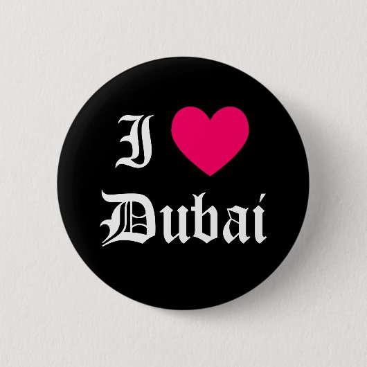 Badge Rond 5 Cm J'aime Dubaï (Devant)
