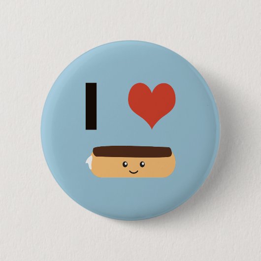 Badge Rond 5 Cm J'aime Eclair (Devant)