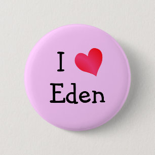 Badge Rond 5 Cm J'aime Eden