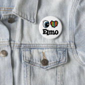 Badge Rond 5 Cm J'aime Elmo (En situation)