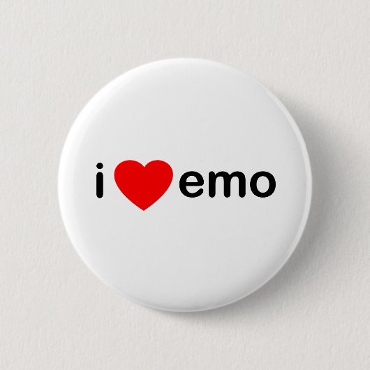 Badge Rond 5 Cm J'aime Emo (Devant)