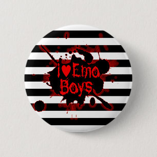 Badge Rond 5 Cm J'aime Emo Boys
