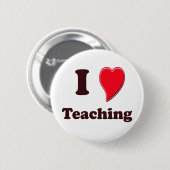 Badge Rond 5 Cm J'aime enseigner (Devant & derrière)