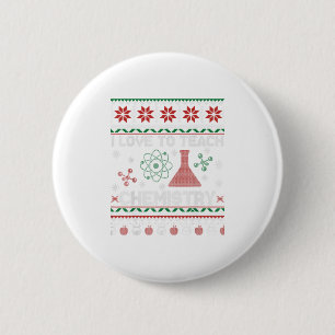 Badge Rond 5 Cm J'Aime Enseigner La Chimie Cadeau De Noël