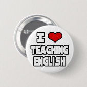 Badge Rond 5 Cm J'aime enseigner l'anglais (Devant & derrière)