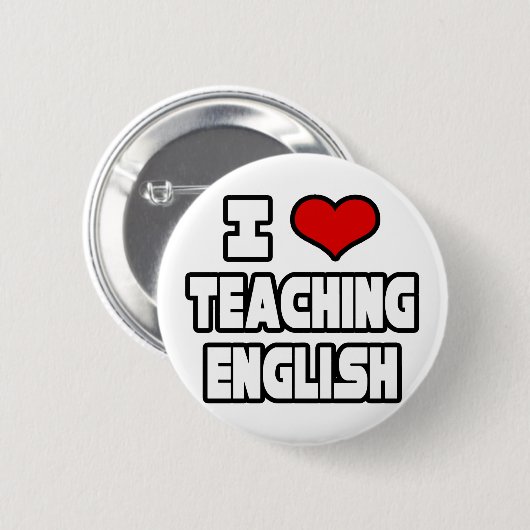 Badge Rond 5 Cm J'aime enseigner l'anglais (Devant & derrière)
