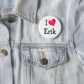 Badge Rond 5 Cm J'aime Erik (En situation)