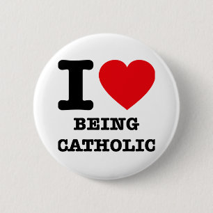 Badge Rond 5 Cm J'aime être catholique
