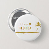 Badge Rond 5 Cm J'aime Florida Gold (Devant & derrière)
