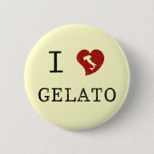 Badge Rond 5 Cm J'aime Gelato (Devant)