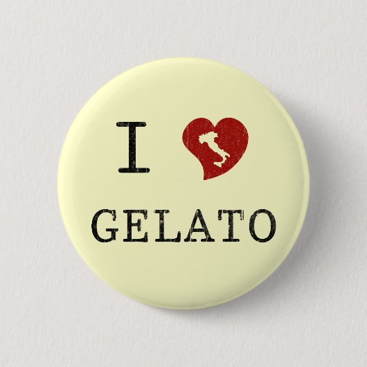 Badge Rond 5 Cm J'aime Gelato (Devant)