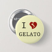 Badge Rond 5 Cm J'aime Gelato (Devant & derrière)