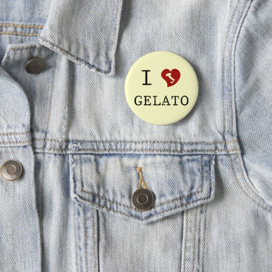 Badge Rond 5 Cm J'aime Gelato (En situation)