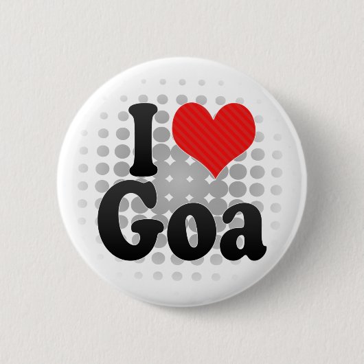 Badge Rond 5 Cm J'aime Goa (Devant)