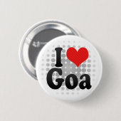 Badge Rond 5 Cm J'aime Goa (Devant & derrière)