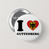 BADGE ROND 5 CM J'AIME GUTTENBERG (Devant & derrière)