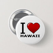 BADGE ROND 5 CM J'AIME HAWAÏ (Devant & derrière)