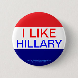 BADGE ROND 5 CM J'AIME HILLARY, 2016
