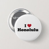 Badge Rond 5 Cm J'aime Honolulu Hawaï (Devant & derrière)