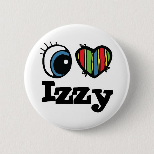 Badge Rond 5 Cm J'aime Izzy (Devant)