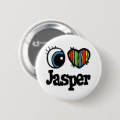 Badge Rond 5 Cm J'aime Jasper (Devant & derrière)